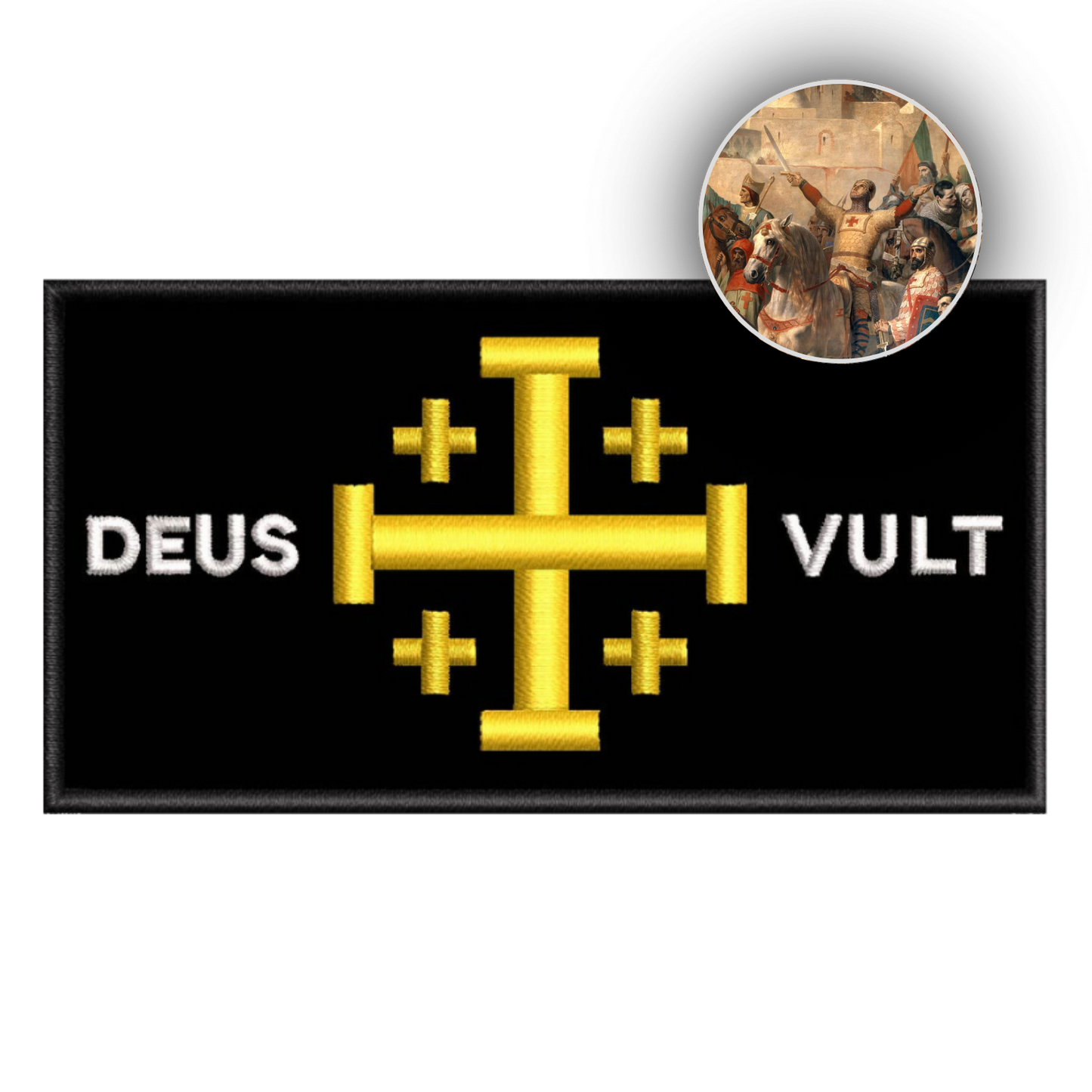 (Velcro) Jerusalem Cross - DEUS VULT